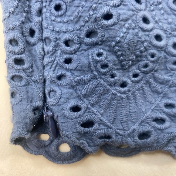 Abercrombie‎ & Fitch Blue Eyelet Halter Crop Top Women’s Size M Boho Festival - Picture 9 of 13